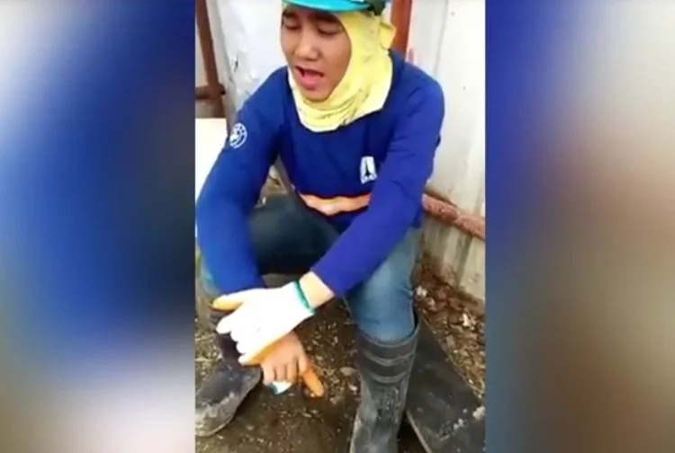Singing construction worker went viral after colleague uploaded video of his cover Singing construction worker went viral after colleague uploaded video of his cover