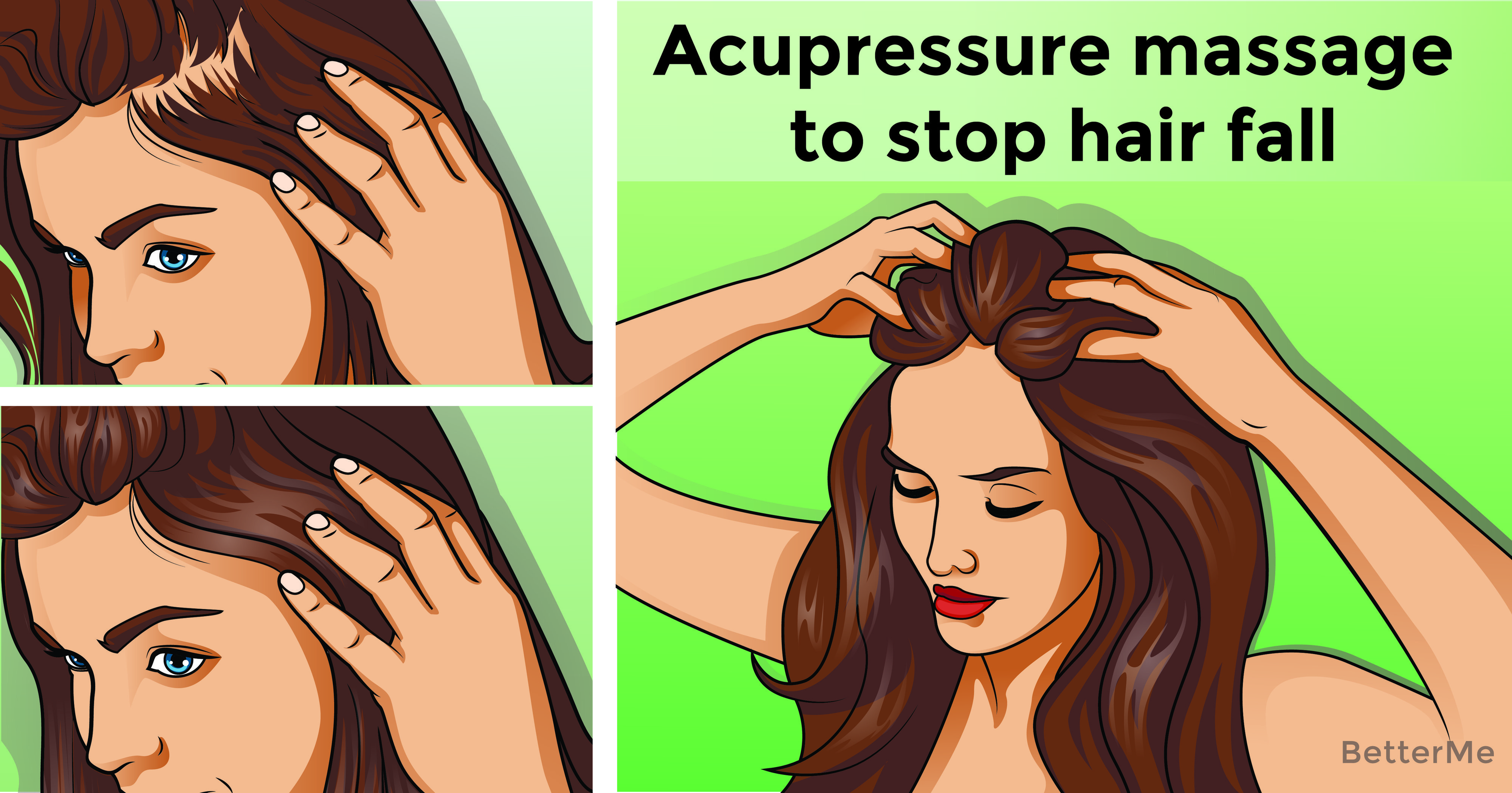 An acupressure massage to stop hair fall