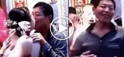 Disgusting father passionately kisses his son's new bride in exchange for P72K