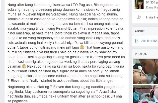 Netizen shares inspiring story of young Pinay who sells peanut butter Netizen shares inspiring story of young Pinay who sells peanut butter