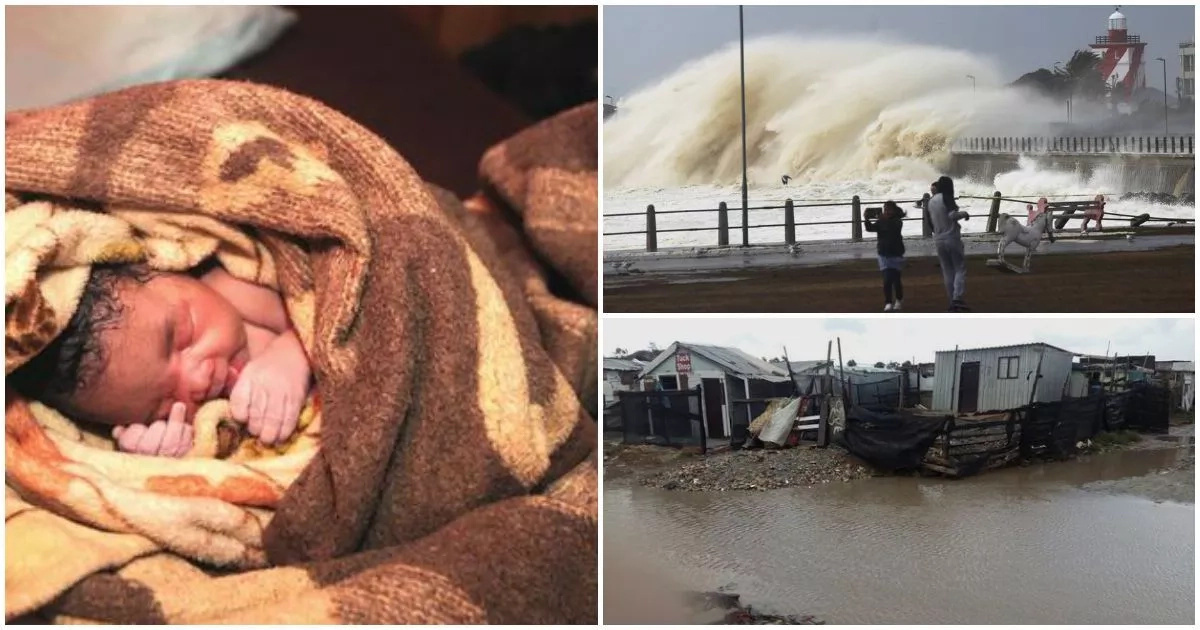 Pretty baby is delivered during massive storm in South Africa (photos)