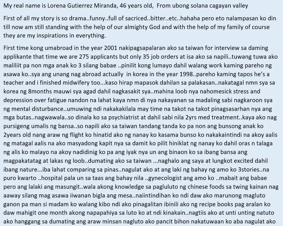 Hirap at dalamhati ng isang Ina! OFW mom recounts her sufferings as a wife and the pain of being away with her children Hirap at dalamhati ng isang Ina! OFW mom recounts her sufferings as a wife and the pain of being away with her children