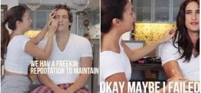 Watch how Solenn got her makeup payback as she transforms husband Nico into a woman!