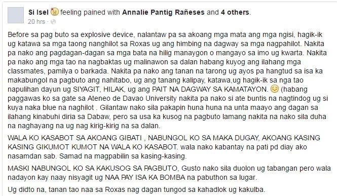 Exclusive: Davao bombing survivor tells it all Exclusive: Davao bombing survivor tells it all