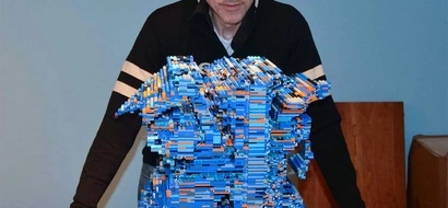 This ugly Lego statue holds a secret that is revealed only when you cast a light on it!