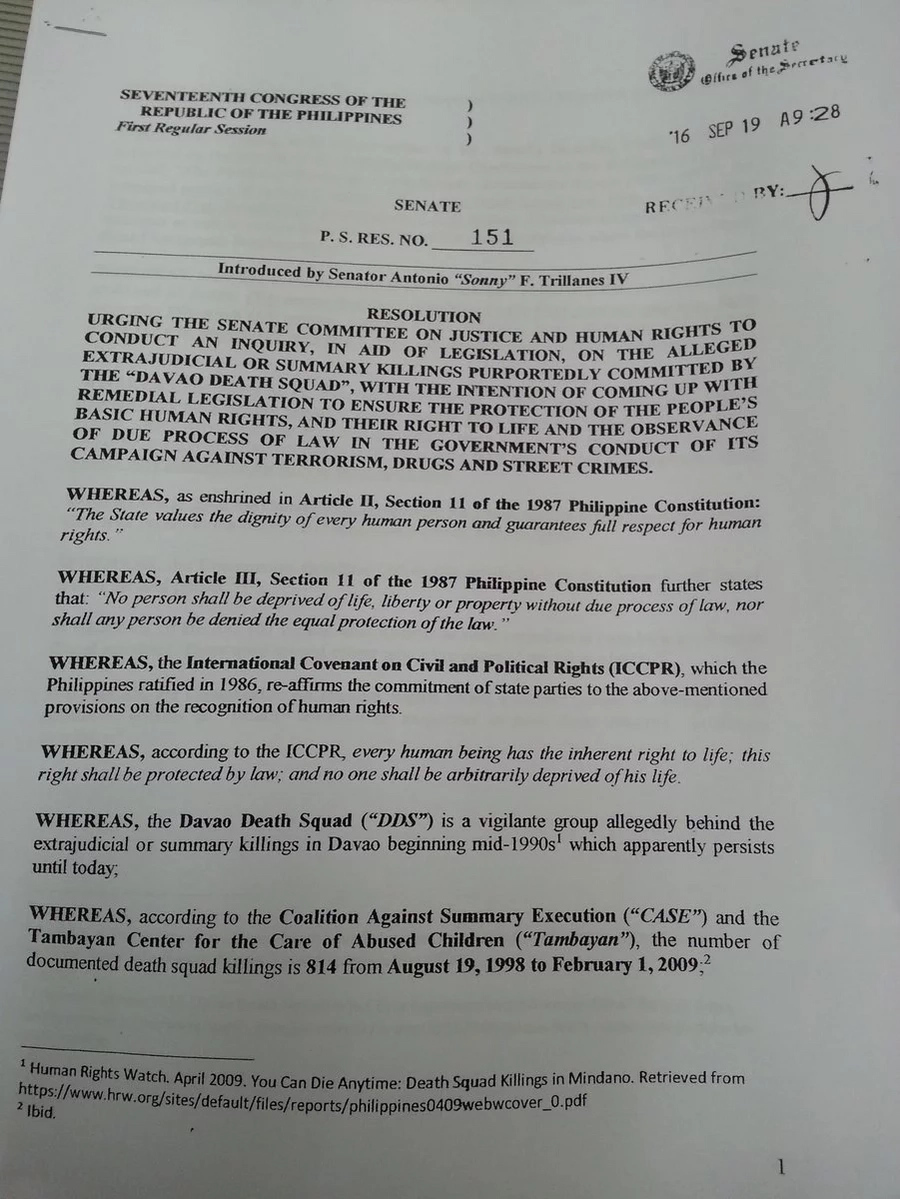 Trillanes files for DDS query under EJK probe Trillanes files for DDS query under EJK probe