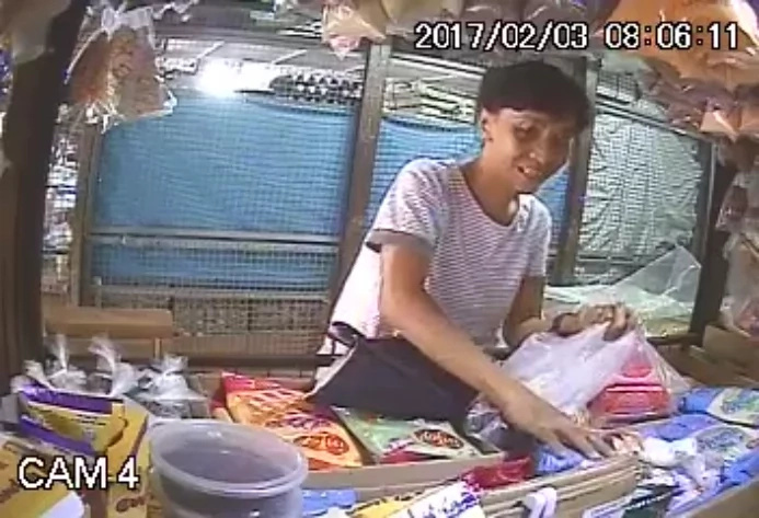 CCTV caught a woman in the act of stealing. CCTV caught a woman in the act of stealing.