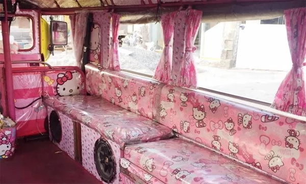 The seats are filled with Hello Kitty. (Photo credit: Facebook) The seats are filled with Hello Kitty. (Photo credit: Facebook)