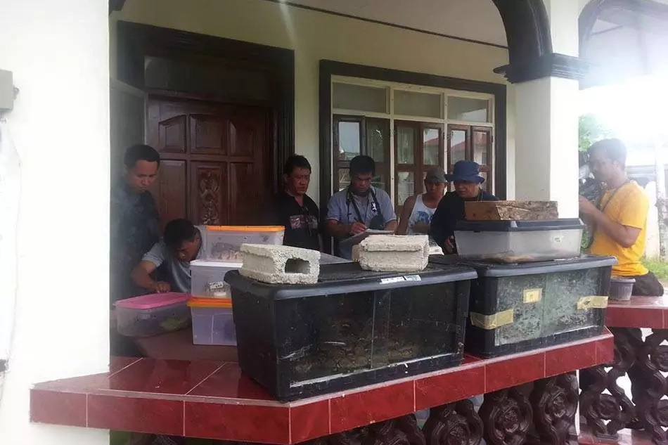 DENR confiscates pet snakes of Espinosa DENR confiscates pet snakes of Espinosa