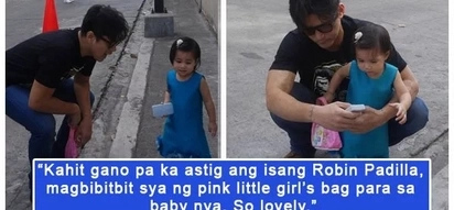 Astig ni idol! Netizens express admiration for daddy Robin Padilla for carrying Isabella's pink bag