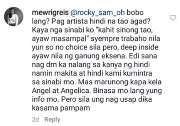Angel Locsin slams netizen calling her "maarte, mataba, ayaw pasampal" Angel Locsin slams netizen calling her "maarte, mataba, ayaw pasampal"