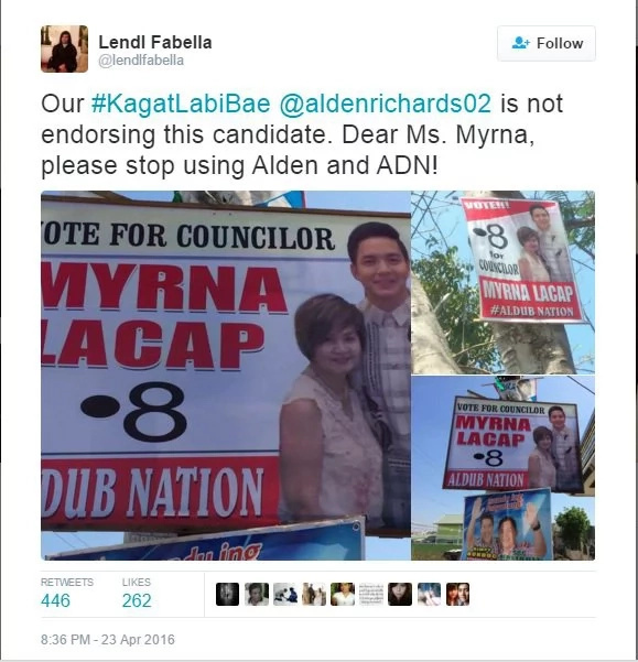 Stop using Alden in your campaigns, candidates told Stop using Alden in your campaigns, candidates told