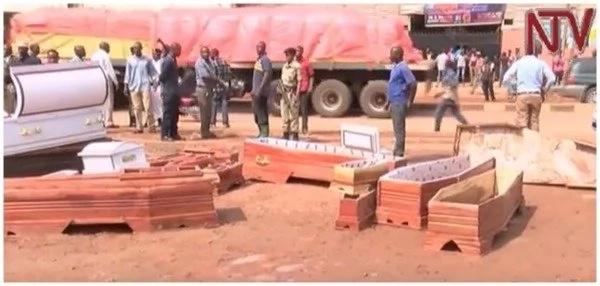 Unique protest! Protesters dump COFFINS at church to teach pastor a lesson (photos, video)