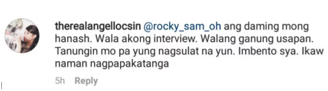 Angel Locsin slams netizen calling her "maarte, mataba, ayaw pasampal" Angel Locsin slams netizen calling her "maarte, mataba, ayaw pasampal"