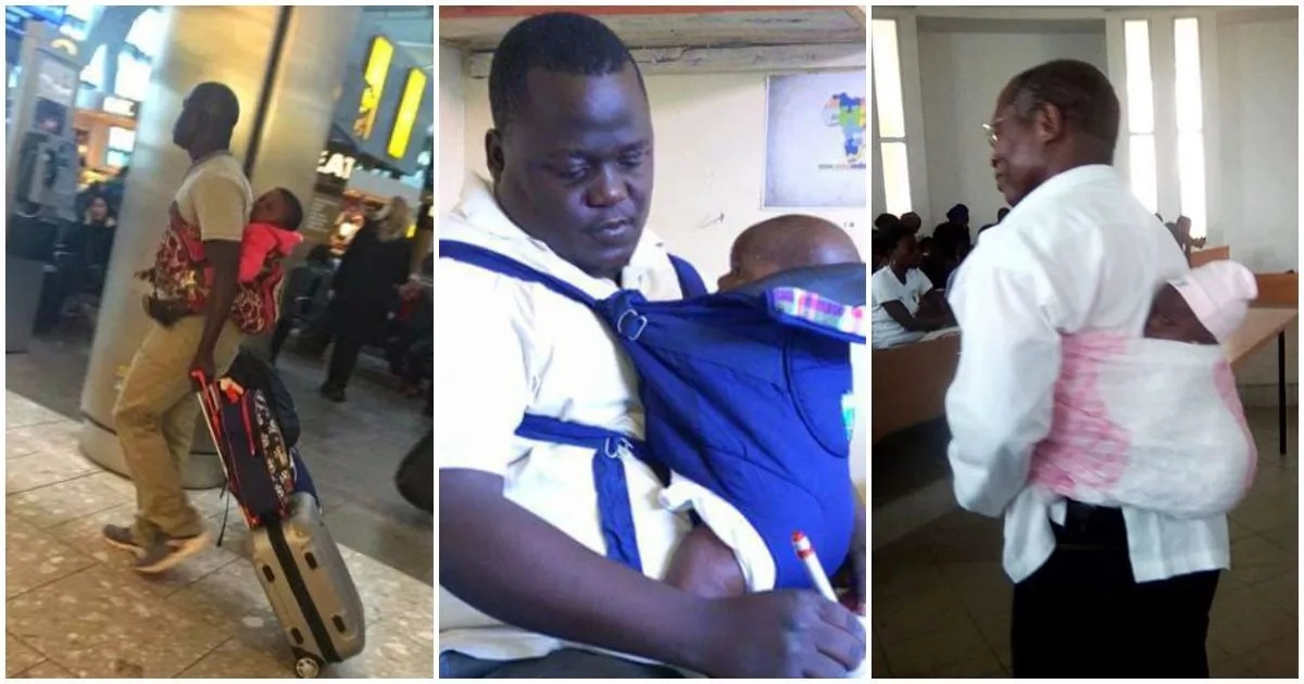 Dads of the year! See photos of fathers who proudly carry their babies on their backs