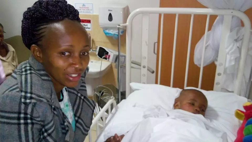 Kenyans in tears as baby Brian who's mum died in accident succumbs to brain damage a year later