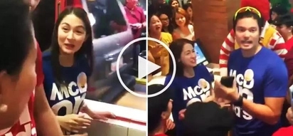 McDonald’s customers go crazy as Marian Rivera & Dingdong Dantes distribute free sandwiches