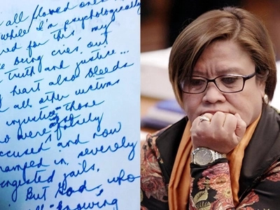 Senator Leila de Lima's handwritten letter to her loved ones after her arrest goes viral