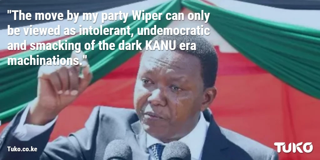 Governor Mutua hits back at Kalonzo and Wiper again