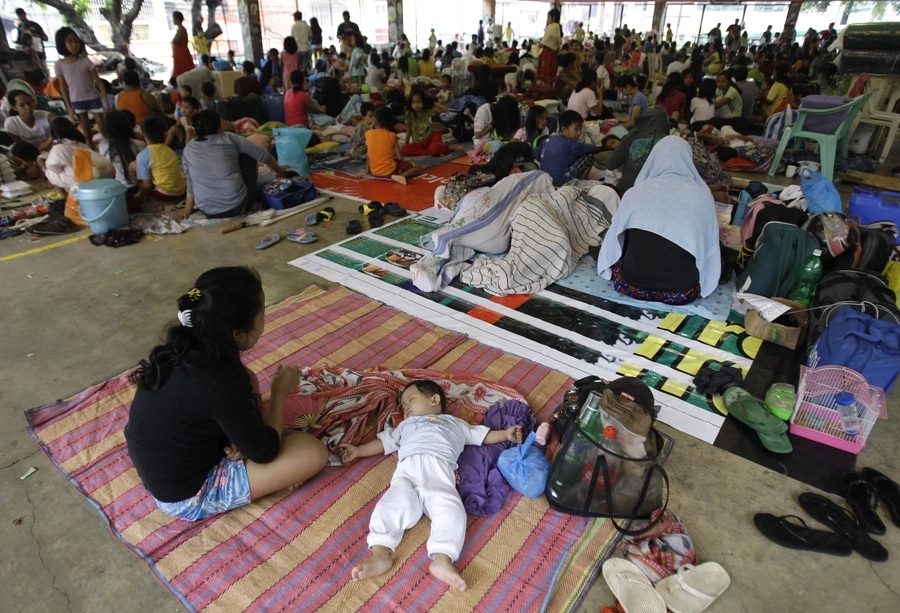 Evacuation centers are home to more than 7,000 people Evacuation centers are home to more than 7,000 people