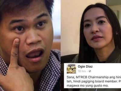 Teh, ha? Ogie Diaz lambasts Mocha Uson after the latter threatened to resign from MTRCB because of SPG scenes from ABS-CBN shows