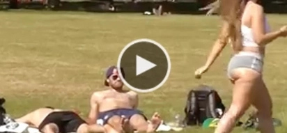WATCH: Woman has huge booty, count how many stare at it!