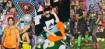 Celebs in their best gym outfit attend Raymond Gutierrez' colorful retro-inspired fitness birthday party