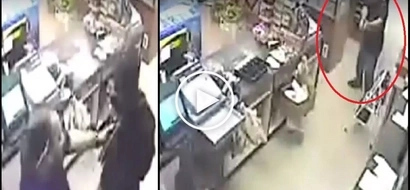 Patayan sa tindahan! Brave cashier defeats deadly robbers in scary store gunfight