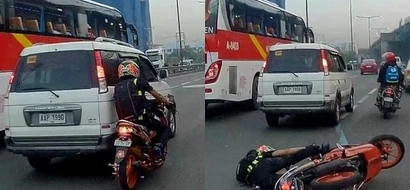 Sinong nagkamali? Netizens are debating over this video of a car hitting a motorcycle on an expressway