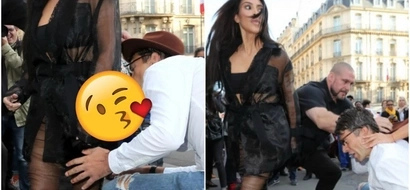 Ukrainian reporter tried to kiss Kim Kardashian's ass in public