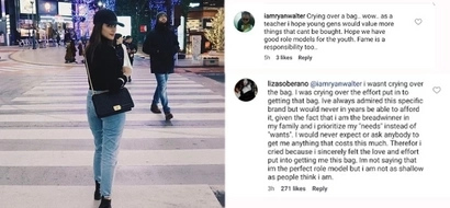 Liza Soberano fearlessly defends herself against basher who accused her of being materialistic
