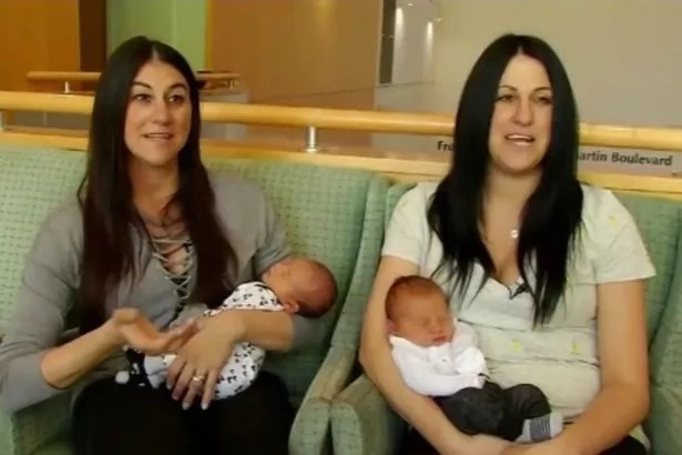 Twin sisters, 32, give birth to bouncing baby boys on the same day