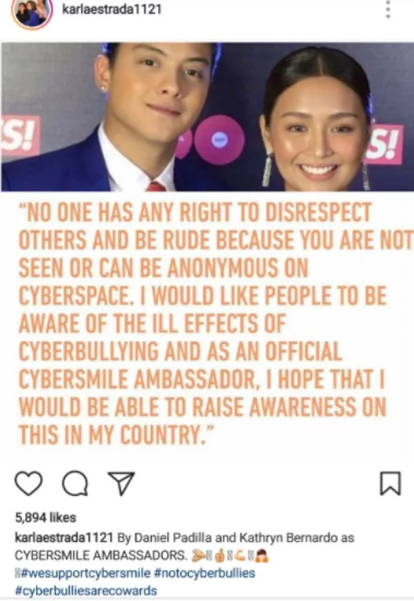 Kathniel shares thoughts on cyberbullying Kathniel shares thoughts on cyberbullying