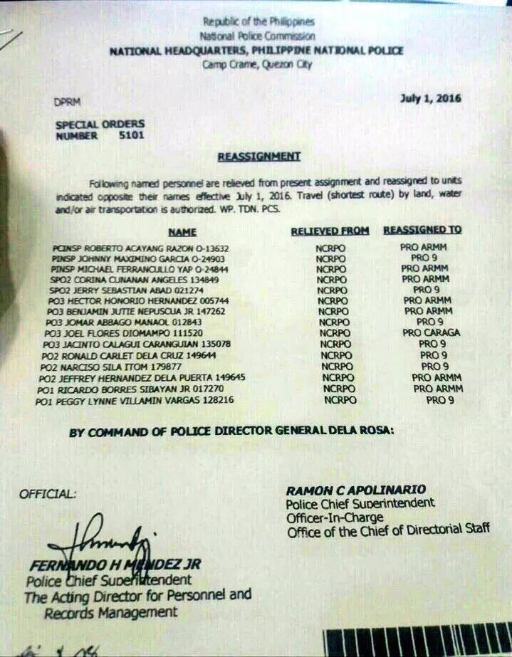 NCR and QC anti-drug units reassigned to Mindanao NCR and QC anti-drug units reassigned to Mindanao