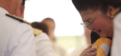 Naiyak sa tagumpay! Imelda Marcos emotionally receives flag at Marcos burial