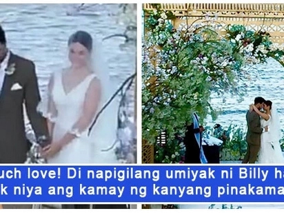 Di napigilang maluha! Billy Crawford cries as he marries Coleen Garcia