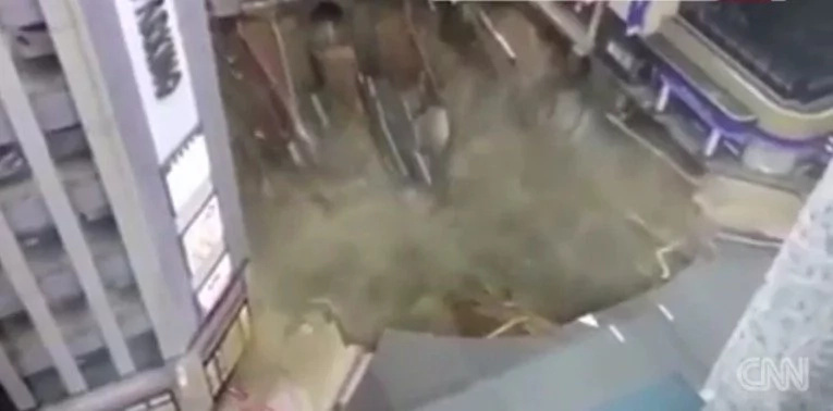 Giant Sinkhole In Japans Swallows A Whole Intersection Giant Sinkhole In Japans Swallows A Whole Intersection