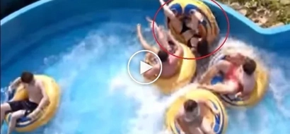 Watch Out How This Girl Flipped Off The Tube. Funny Water Slide Fails And Falls