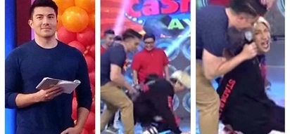 Aray ko po! Luis Manzano accidentally pushed Vice Ganda to the ground while playing Cash-Ya on ‘It’s Showtime’