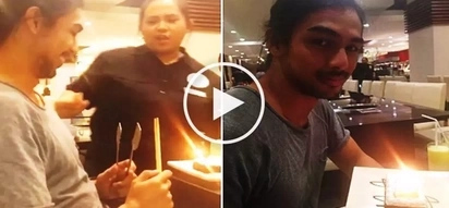 Kiray Celis lied to these restaurant employees about Kirst Viray’s birthday so that they could get a free cake!