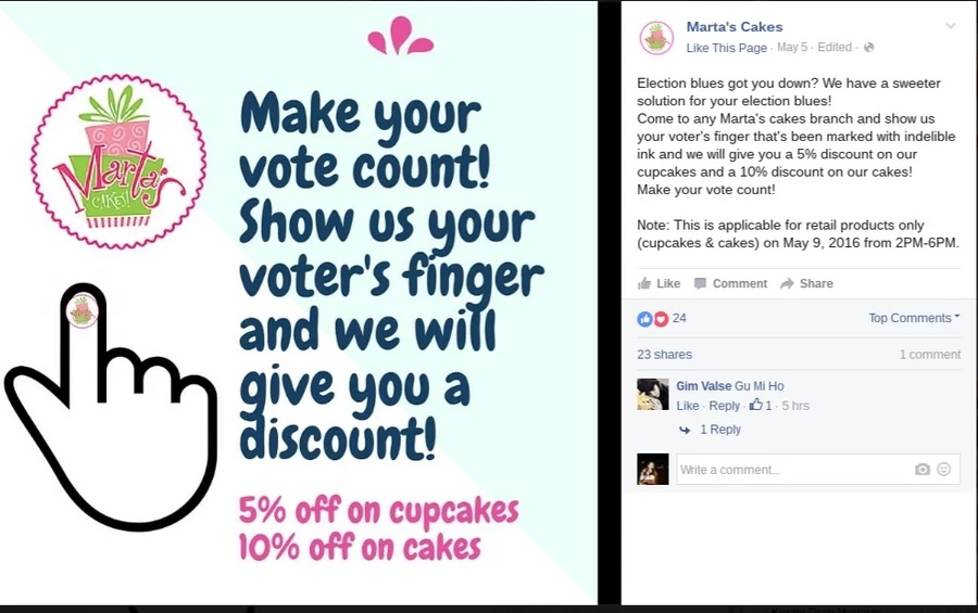 10 Sweet deals on PH election day 10 Sweet deals on PH election day