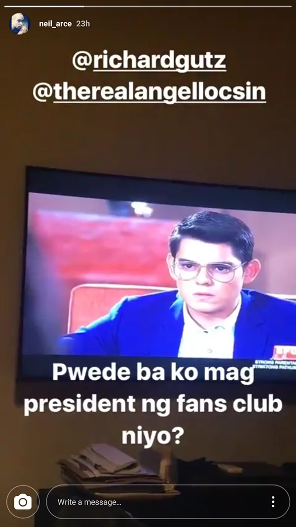 Neil Arce asks to be the president of ChardGel fans club Neil Arce asks to be the president of ChardGel fans club