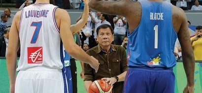 WATCH: Duterte impressively tosses ball during Gilas vs France