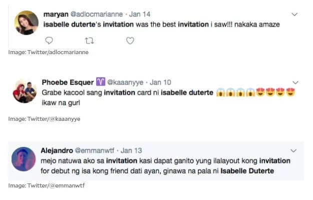 Isabelle Duterte's LED debut invitations earn both praise and ire of many Filipinos Isabelle Duterte's LED debut invitations earn both praise and ire of many Filipinos