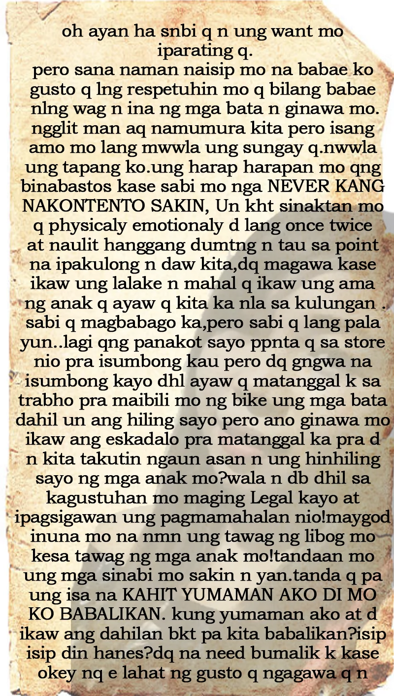 "Tanggap q n sau liligaya ung taong minahal q ng higit pa sa srli q.." This woman shares her heartbreaking story "Tanggap q n sau liligaya ung taong minahal q ng higit pa sa srli q.." This woman shares her heartbreaking story