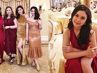 Claudia Barretto received praises and compliments as she stands out in her beautiful red gown during her grandmother's 80th Birthday
