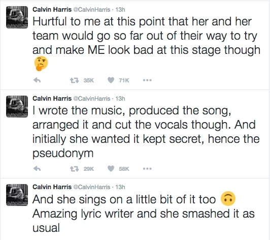 Calvin Harris blasts ex-gf Taylor Swift on Twitter Calvin Harris blasts ex-gf Taylor Swift on Twitter