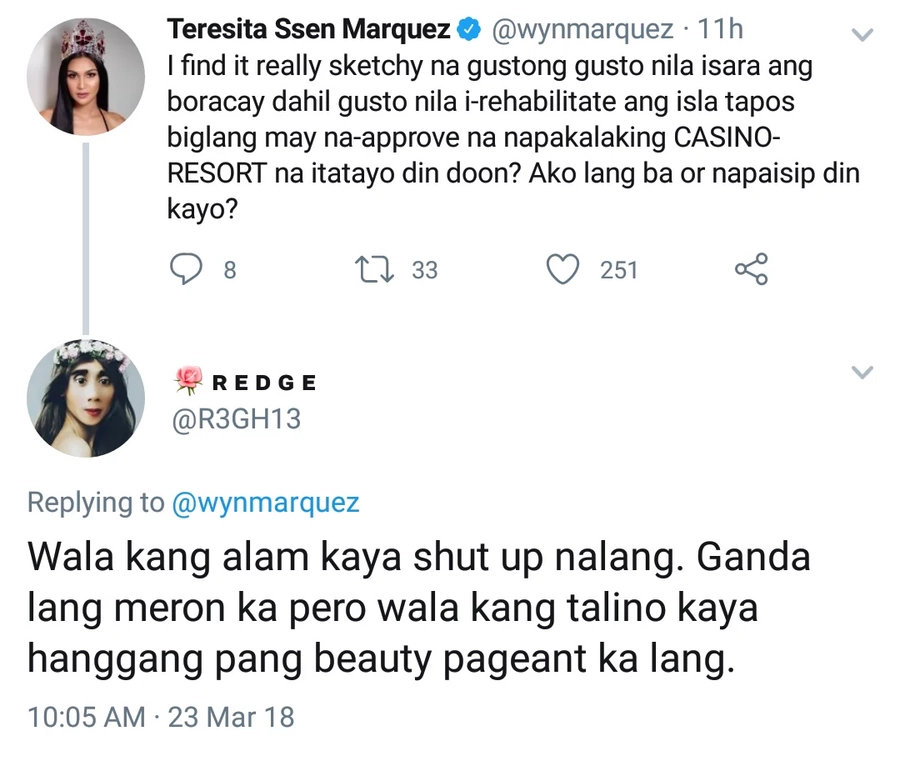Shut up nalang daw sya! Wyn Marquez engages basher who underestimates her Shut up nalang daw sya! Wyn Marquez engages basher who underestimates her