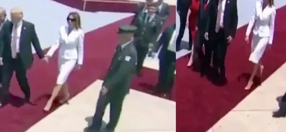 Trumps' hand got slapped on the red carpet in Isreal