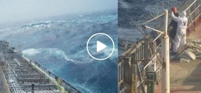 This is only one of the dangers a Pinoy seaman faces everyday. Deadly monster waves that could anytime sink their ship!